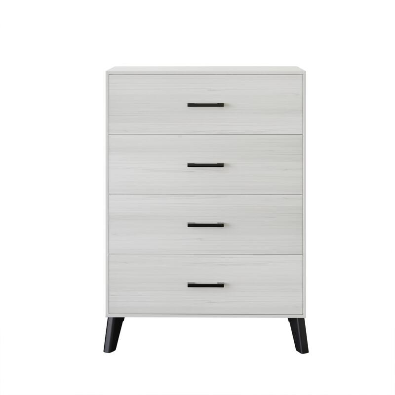 CraftPorch 4-pieces Contemporary Light Blue Twin Size Bed with Light Grey Furniture Bedroom Set