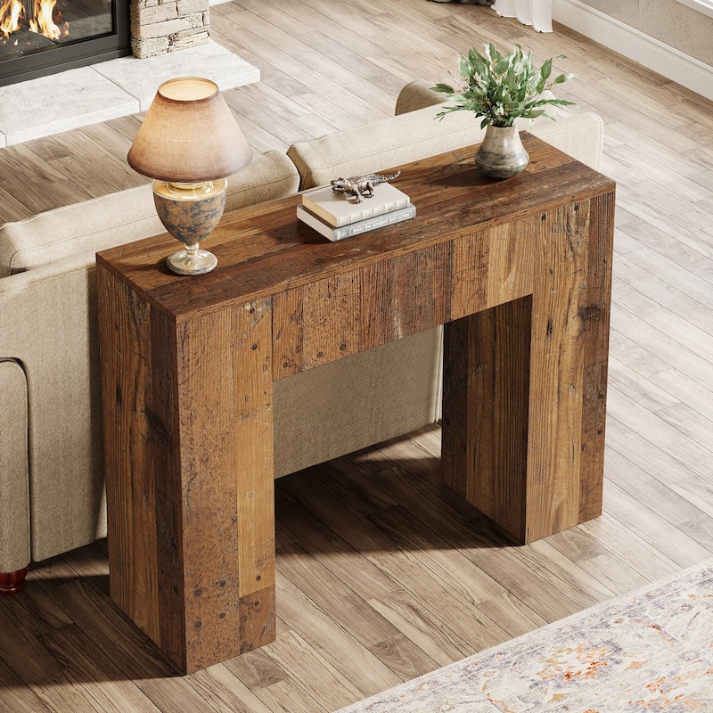 Farmhouse Narrow Console Table With Drawer for Living Room Entryway - 11.81" D x 39.37" W x 32.28" H
