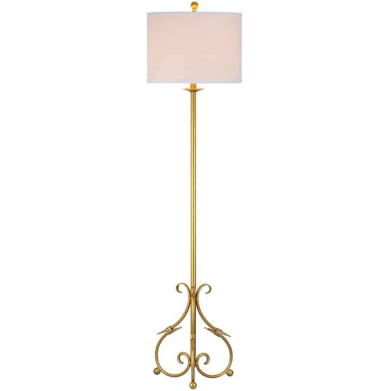 SAFAVIEH Lighting 60-inch Elisa Baroque Antiqued Gold Floor Lamp - 15"x15"x60"