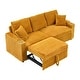 preview thumbnail 45 of 69, 80.3" L Shaped Couch with Pull Out Bed Corduroy Sleeper Sofa Bed Convertible Sectional Couches with Cup Holder for Living Room