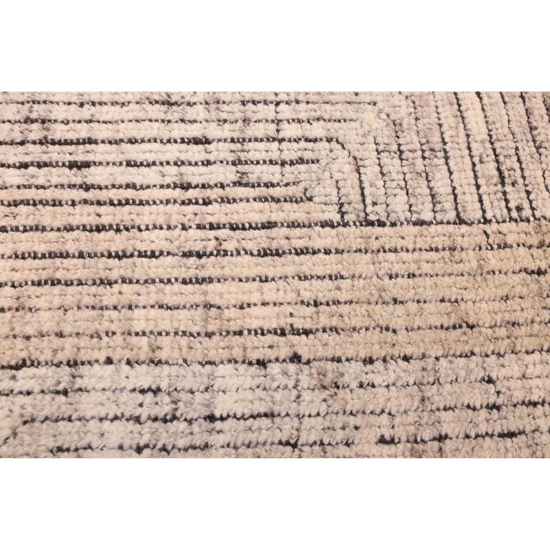 ECARPETGALLERY Hand-knotted Tangier Ivory, Light Khaki Wool Rug - 5'5 x 7'5