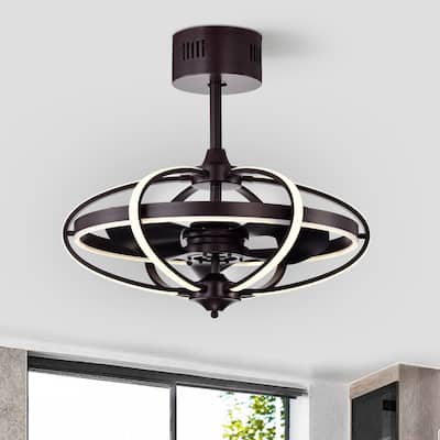 Samaire Brown 26-inch Reversible LED Ceiling Fan with Remote