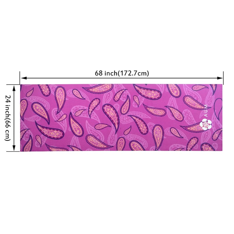 AUM 4mm Soft Foam Tech Lilla Series Yoga Exercise Mat - 68" x 24" - Perfect for Yoga/Pilates/Floor Exercises