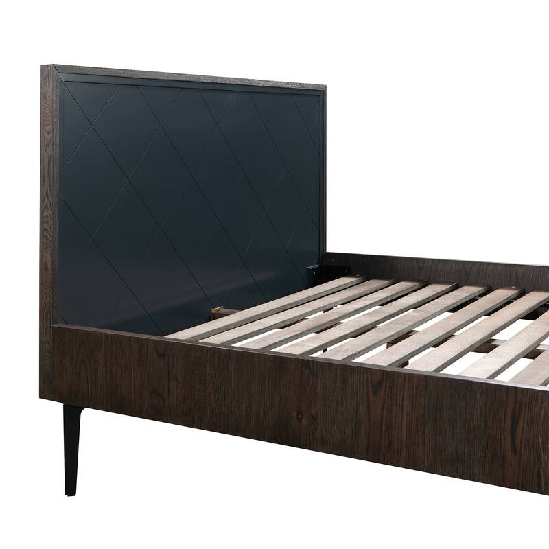 Cross Dark Gray Solid Oak King or Queen 3pc or 4pc Bedroom Set