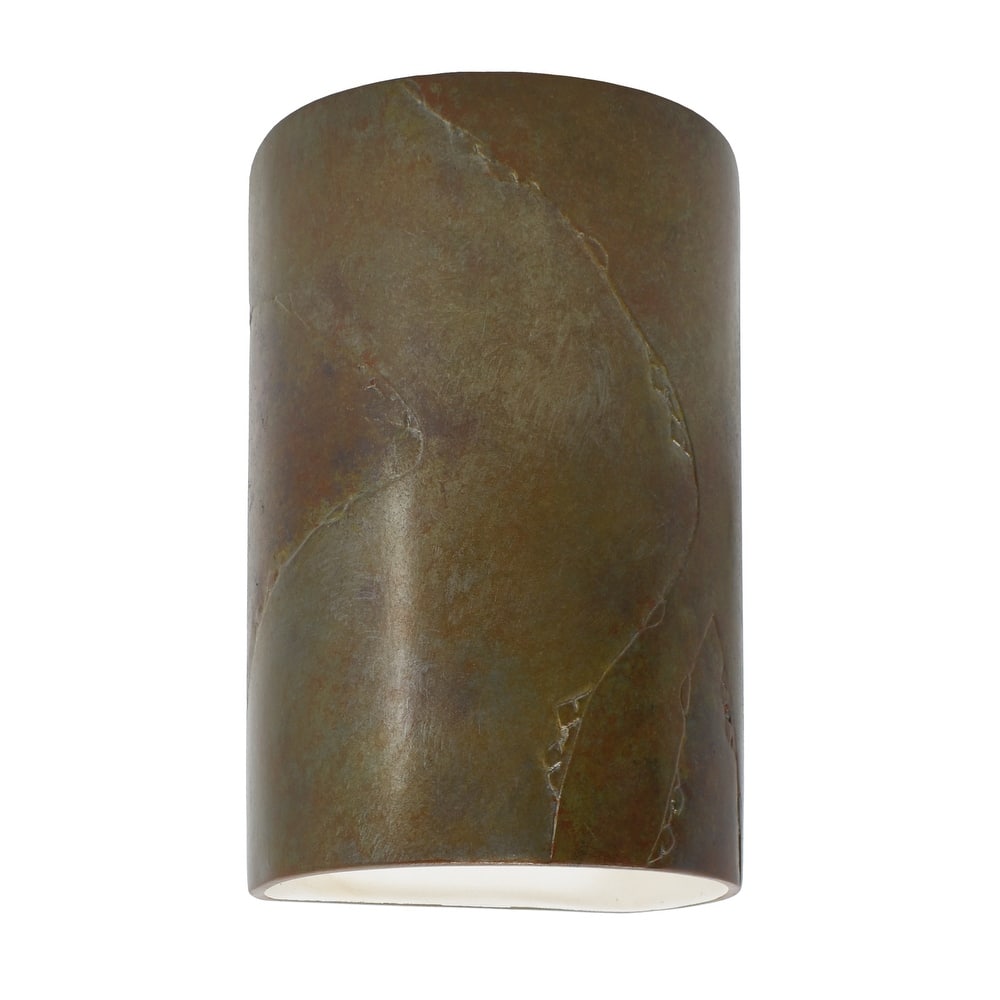 Justice Design Ambiance - Small Cylinder Wall Sconce - Open Top & Bottom (Outdoor) - Replaceable Bulb
