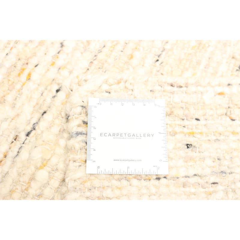 ECARPETGALLERY Braid weave Sienna Beige, Cream Wool Rug - 5'0 x 8'2