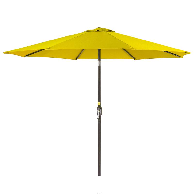 LIVOOSUN 9Ft Large Round Outdoor Patio Market Umbrella with Crank and 8 Ribs, Gray