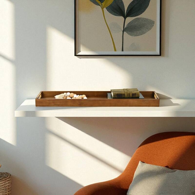 Nyssa Slim Rectangular Wood Decorative Tray - Brown