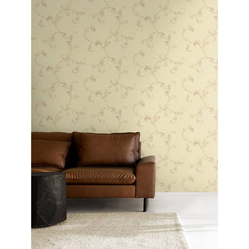 Seabrook Designs Corby Scroll Unpasted Wallpaper