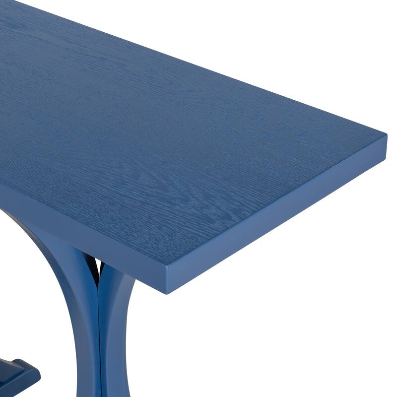 Wooden Console Table with Oak Veneer Top & Curved Legs, Living Room Entryway Table Sofa Side Table Accetn Table