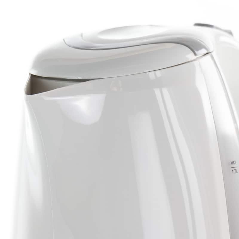 1.7L Rapid Boil Cordless Serving Electric Tea Kettle in White