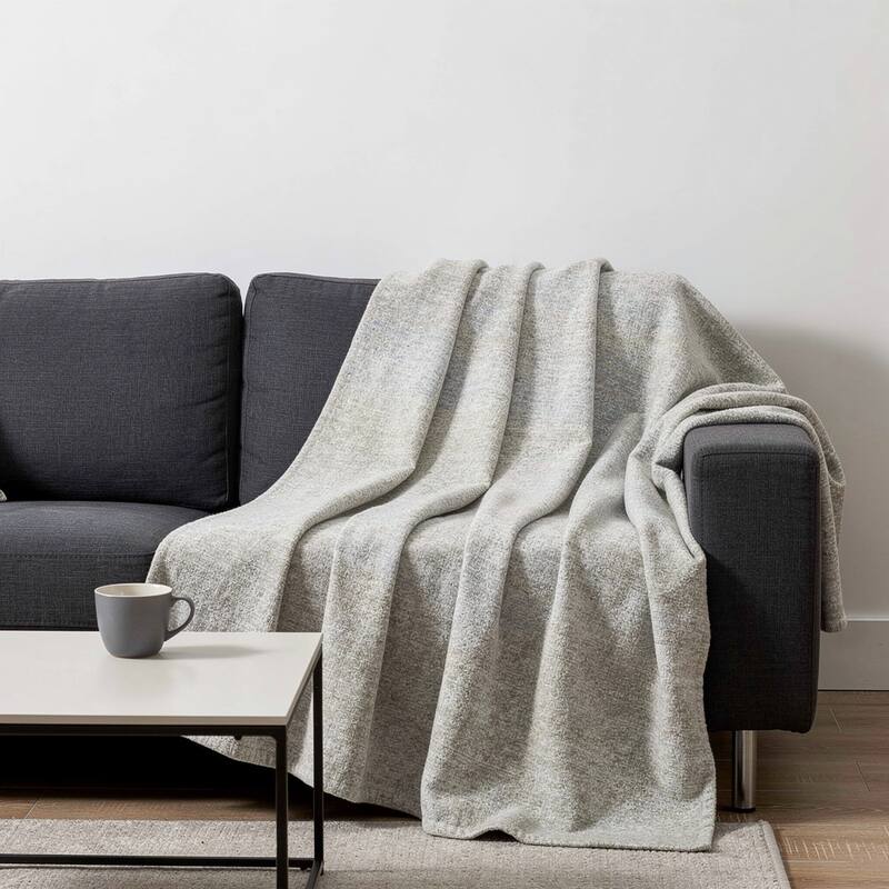 HomeRoots 50" X 70" Beige And Gold Abstract Microfiber Plush Throw Blanket - Throw - Beige/Gold