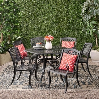 Cayman 7-piece Cast Aluminum Dining Set by Christopher Knight Home