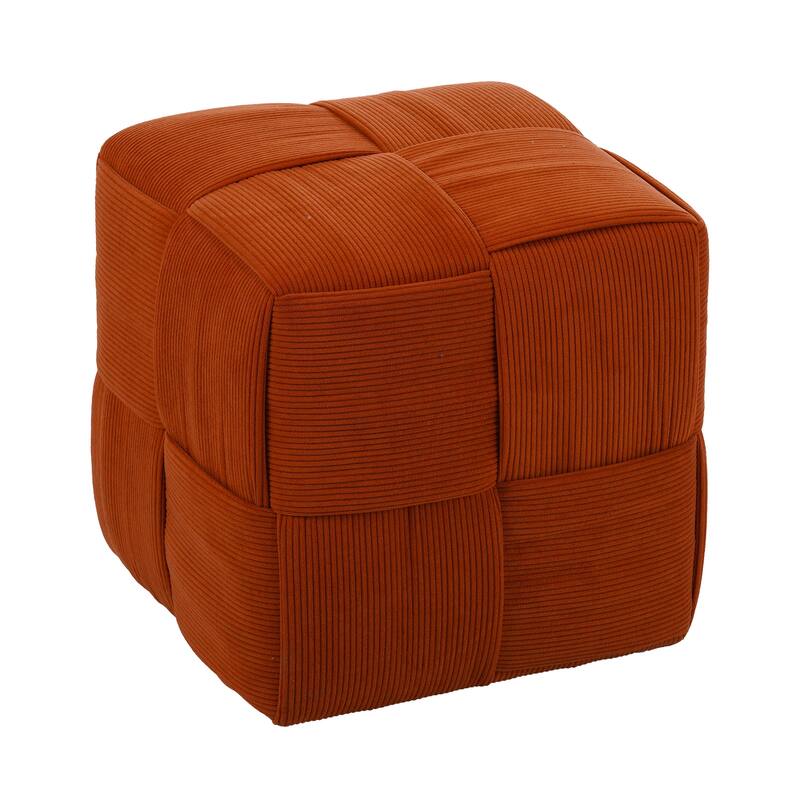 Ottoman Foot Rest Soft and Comfortable Ottoman Square Corduroy Woven Design Sofa Stool - Brown