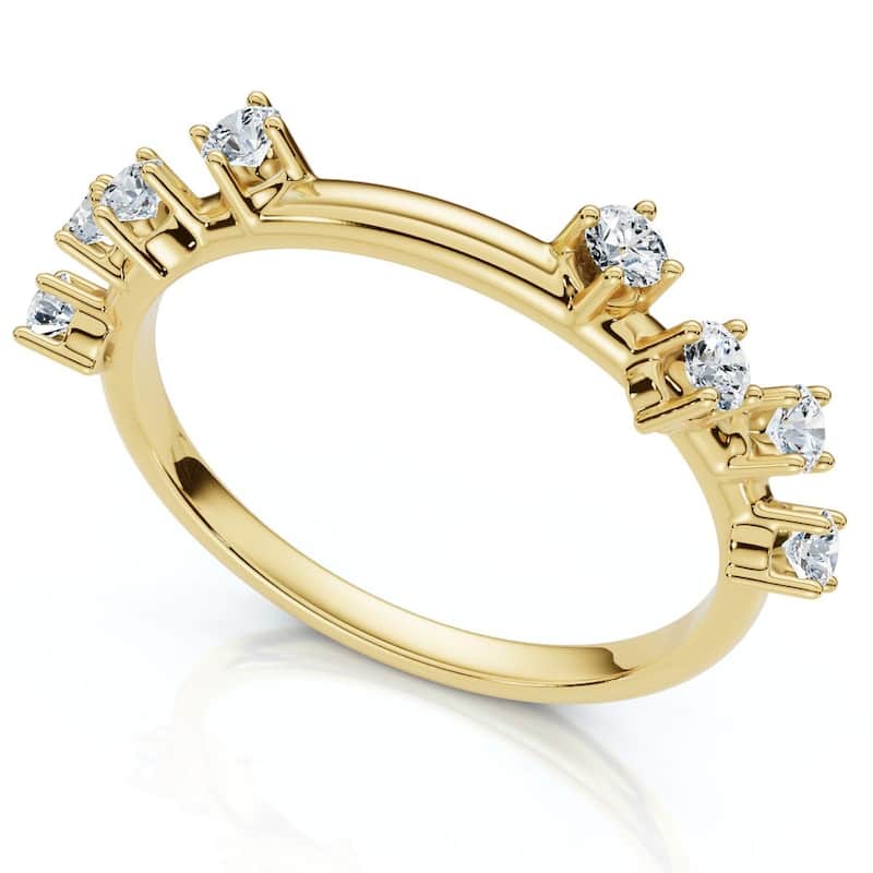 Bliss Diamond 1/4Ct Diamond Guard Band Gold or Platinum Lab Grown - 4 - Yellow