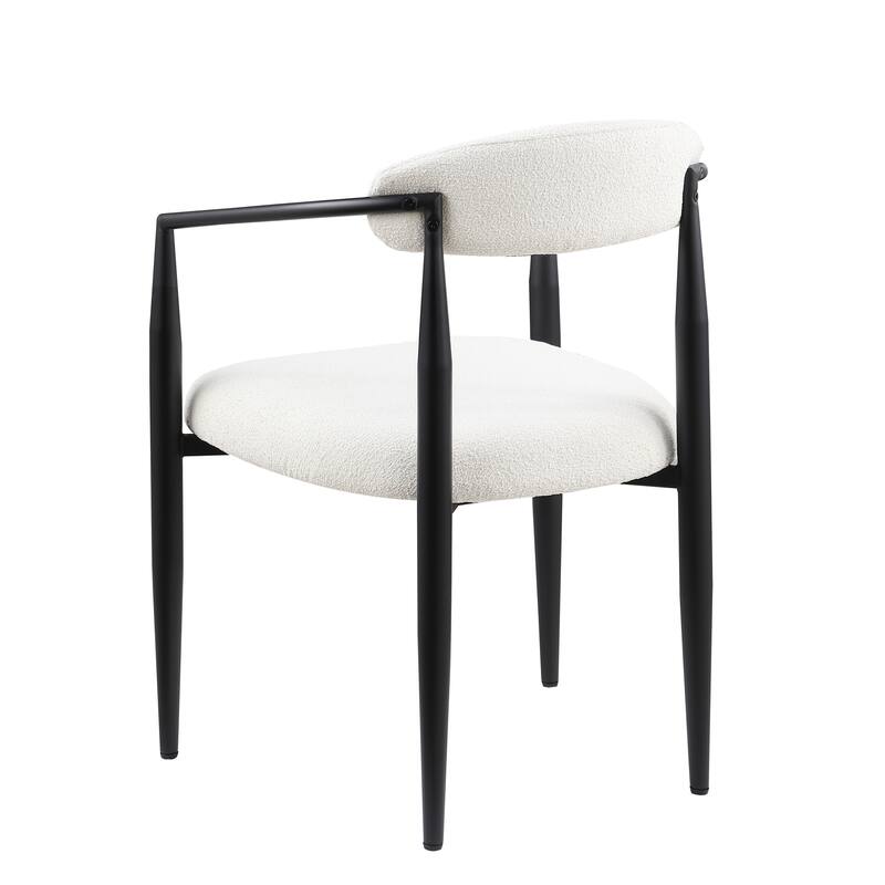 Stylish and Comfortable Dining Chairs with Upholstered Seats and Elegant Open Backrests, Perfect for Modern Dining Spaces.