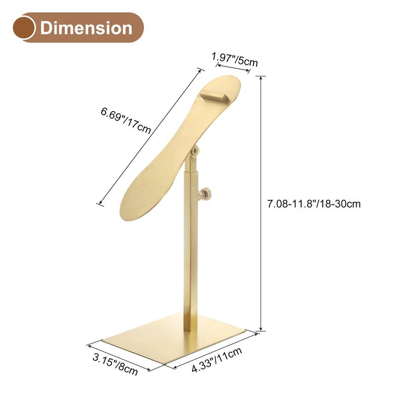 2 Pcs Shoe Display Stand, Metal Stand Countertop Display Shoe Rack - Gold