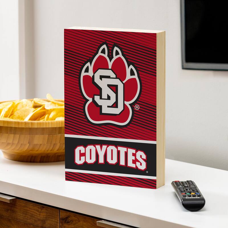 University of South Dakota Wooden Tabletop Mantel Shelf Sign - 8" x 12"