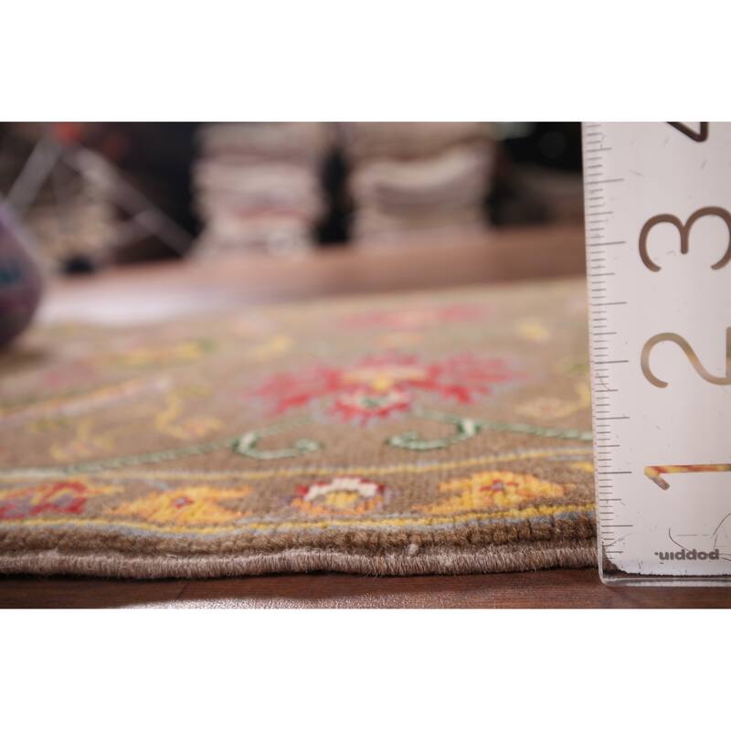 Brown Floral Kazak Oriental Foyer Rug Handmade Wool Carpet - 2'0" x 3'1"