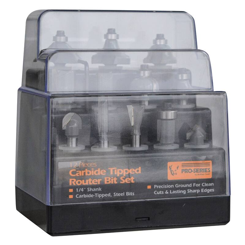 12 Piece Router Bit Set - 6"Lx4.74"Wx3.5"H