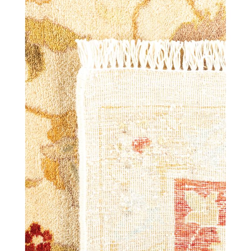 Overton Handknotted Wool Traditional Oriental Ivory Area Rug - 8' x 10'