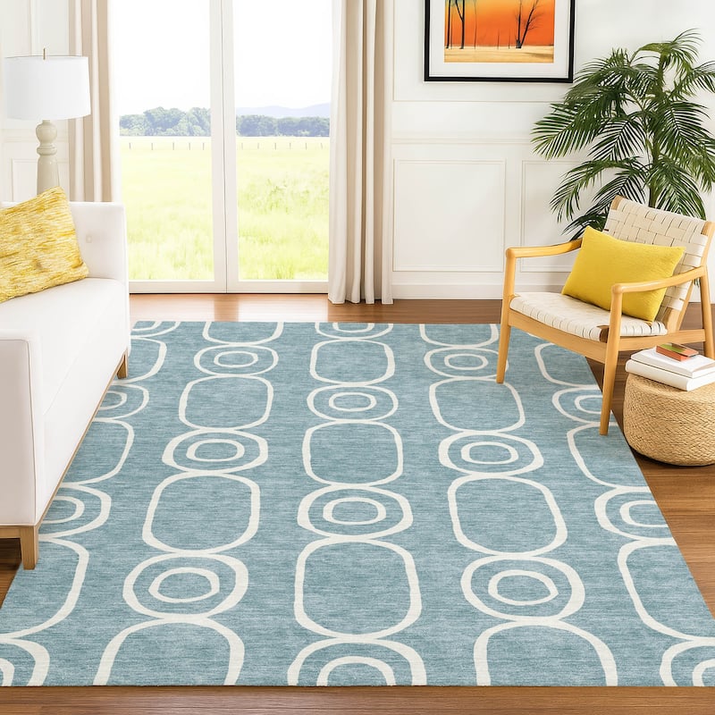 Machine Washable Indoor/ Outdoor Modern Vibe Chantille Rug