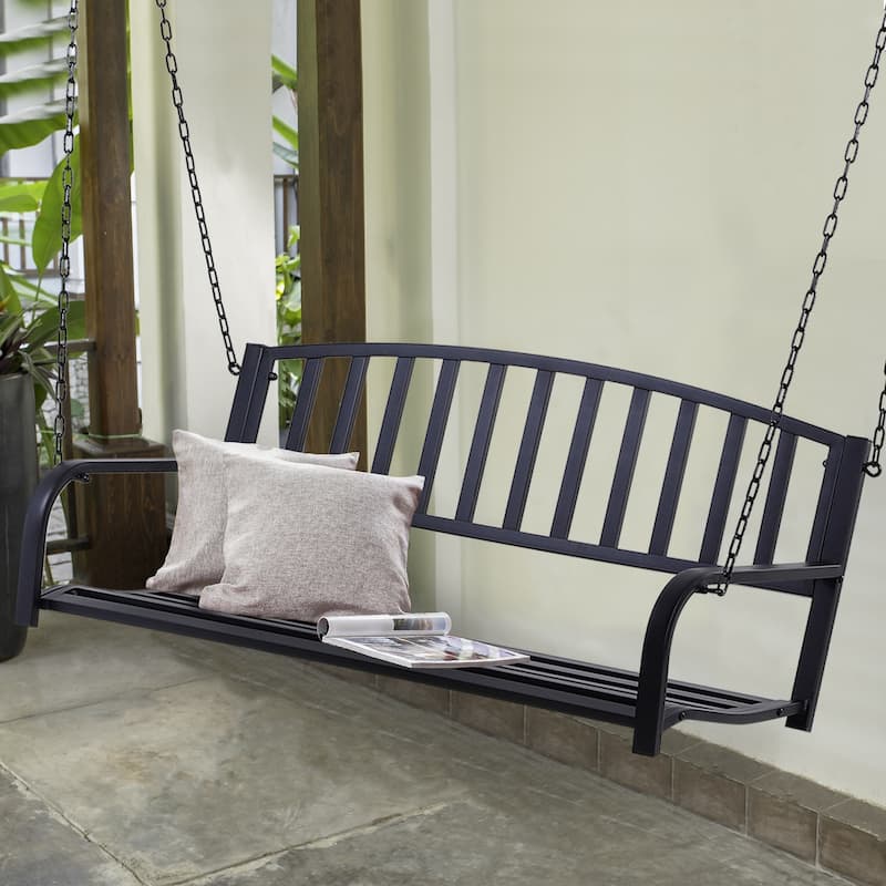 Outsunny 2-person Front Hanging Porch Swing Bench
