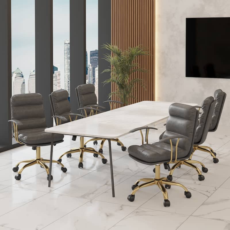 Regina Modern Executive Adjustable Office Chair Padded Leather with Tilt & 360° Swivel for Home Office Conference Work