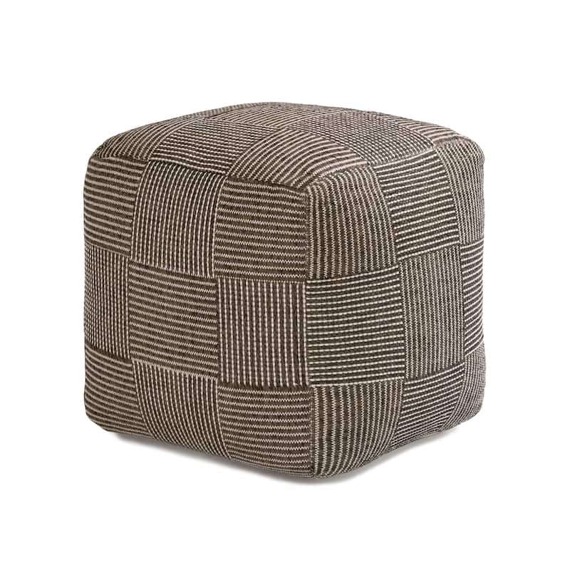 Jani 20-inch Ottoman Pouf - Handcrafted Handmade Ottoman for Seating, Footrest, Home Decor for Living Room, Bedroom