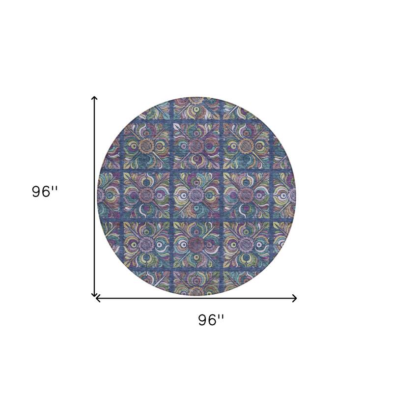 HomeRoots Medallion Transitional Rectangle Outdoor Rug