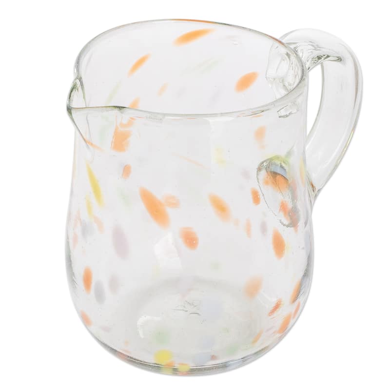 Novica Handmade Color Play Handblown Recycled Glass Pitcher