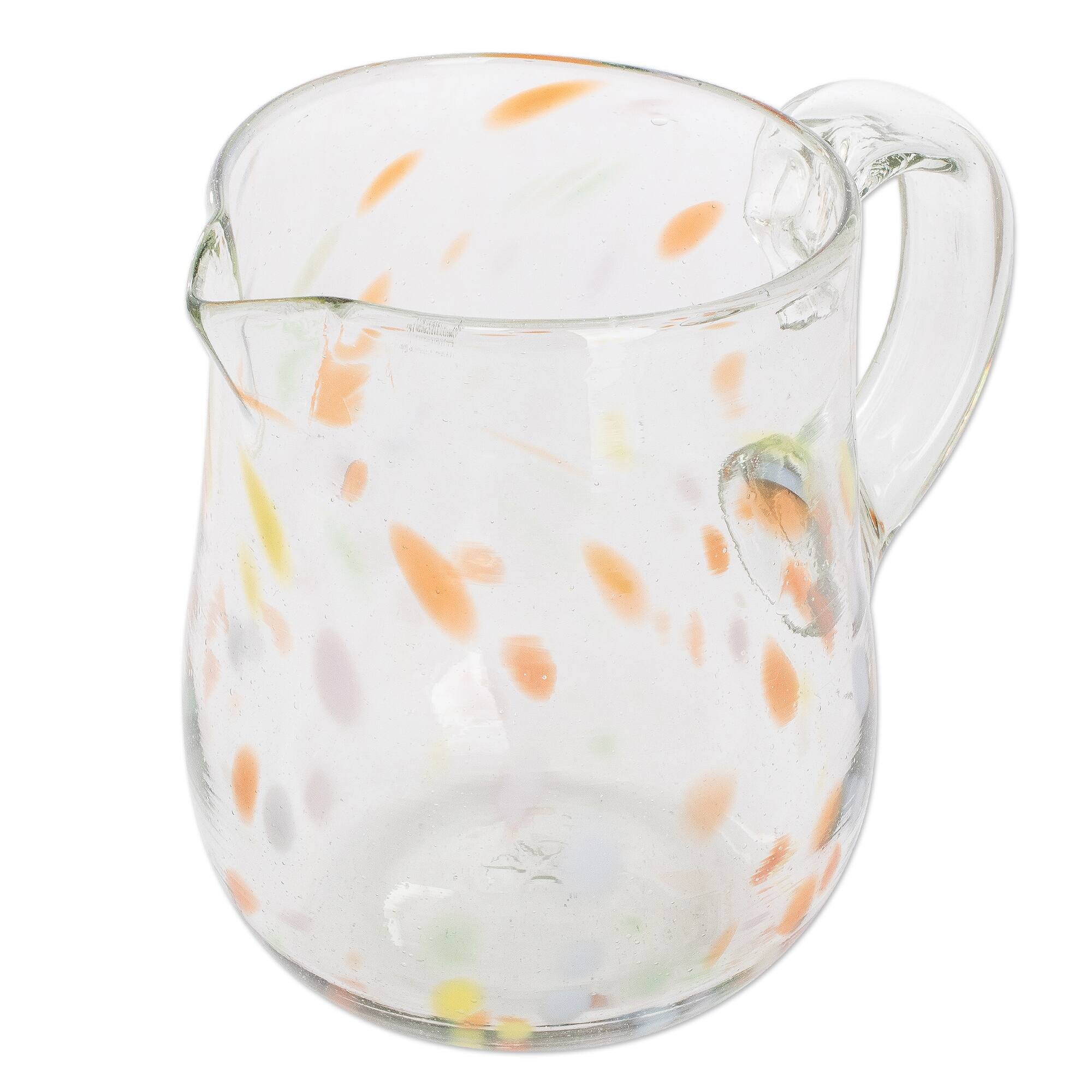 Novica Handmade Color Play Handblown Recycled Glass Pitcher Bed Bath
