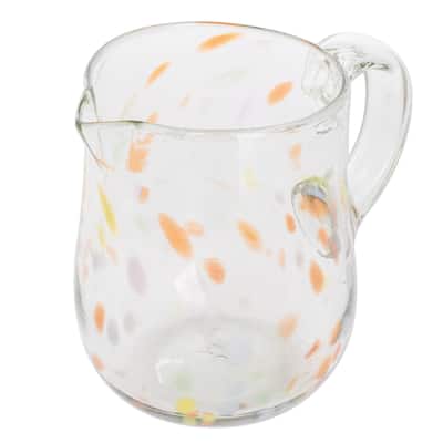 Novica Handmade Color Play Handblown Recycled Glass Pitcher