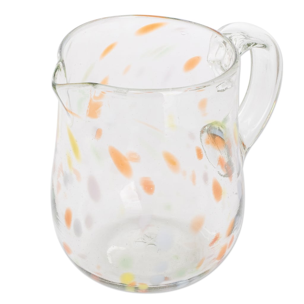 Novica Handmade Color Play Handblown Recycled Glass Pitcher