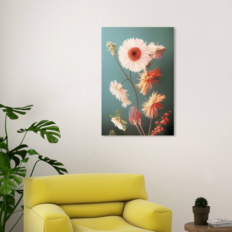 Wynwood Studio Canvas Floral and Botanical Florals for Winter I Blue and Rustic Wall Art Canvas Print - 20 x 30