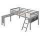 preview thumbnail 9 of 16, Multi-function Sturdy Wooden Twin Size Loft Bed With Removable Desk and Cabinet