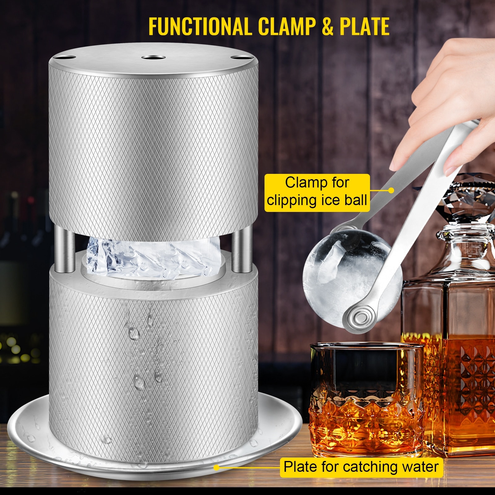 Commercial Ice Ball Maker Press Whiskey Ball Maker Direct Sales Aluminum  Whiskey Round Shape Diamond Mold Ice Ball Press Maker - China Ice Tray and  Ice Maker price