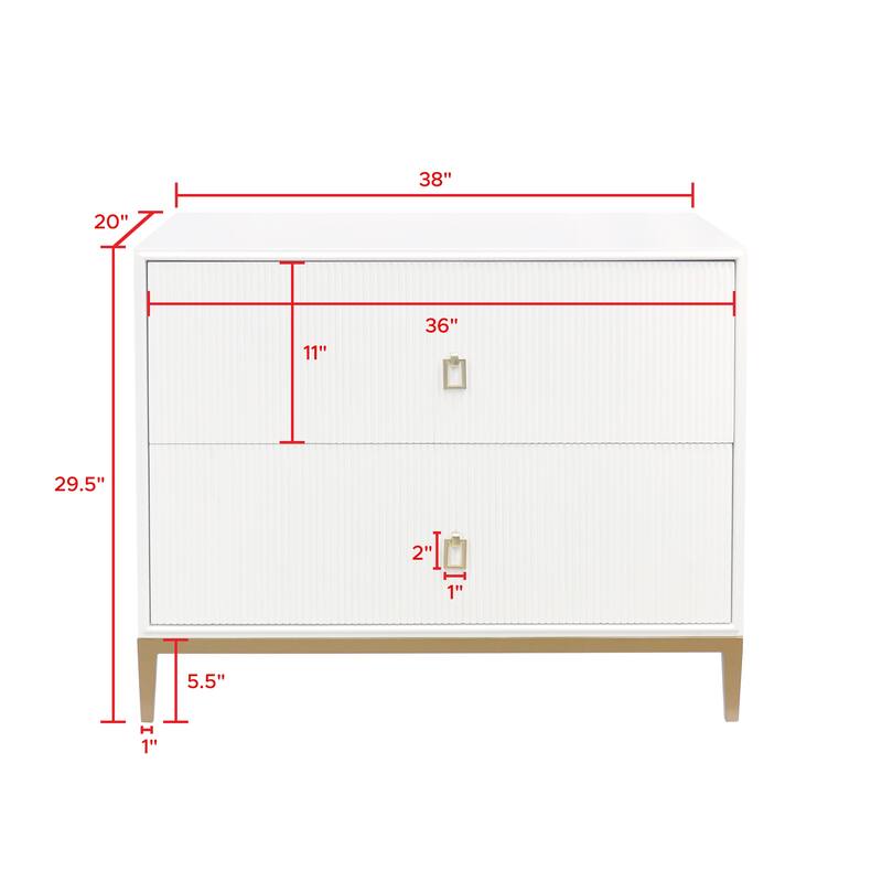 Pasargad Home Pearl Wood Nightstand with Metal Frame