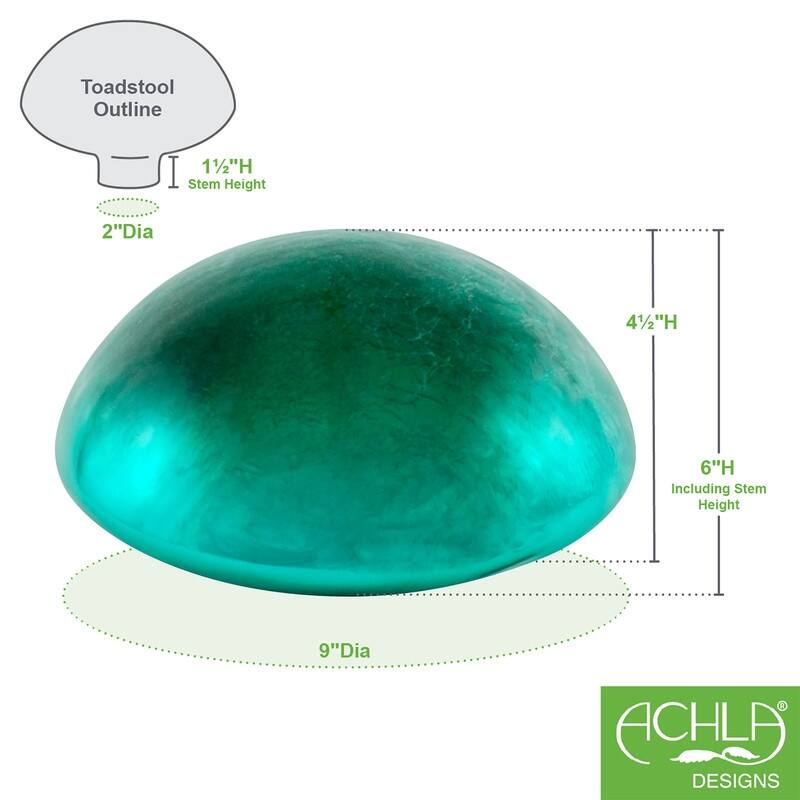 Achla Designs Glass Toadstool Gazing Globe Ball, 9 Inch Diameter
