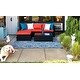 Kinbor 5-Piece Patio Furniture PE Rattan Wicker Sofa Sectional Sofa Set Cushioned Deck Couch