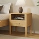 preview thumbnail 10 of 15, GDFStudio - Miri Mid-Century Modern Solid Bamboo Wood Nightstand with Drawer & Open Shelf, Softly Curved Edges Design