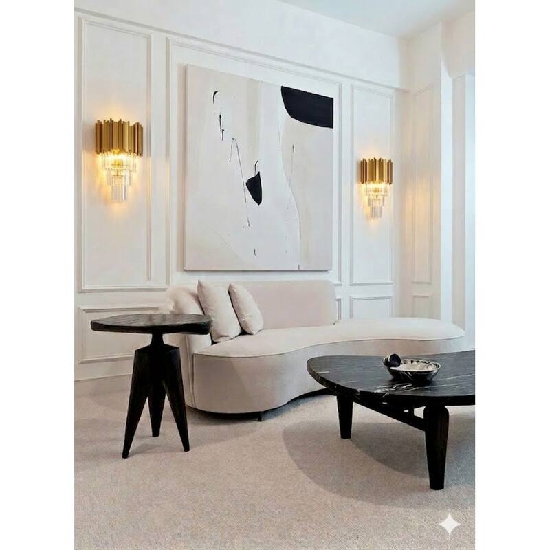 Gold Metal Wall Sconce With Crystal Drops