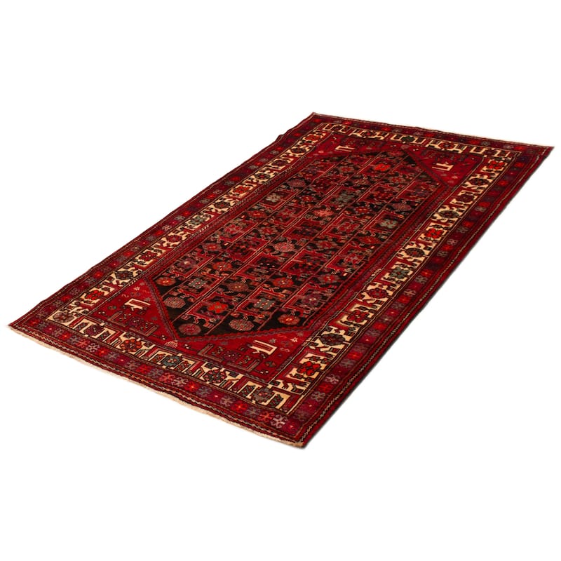 ECARPETGALLERY Hand-knotted Anadol Black, Red Wool Rug - 5'3 x 9'1