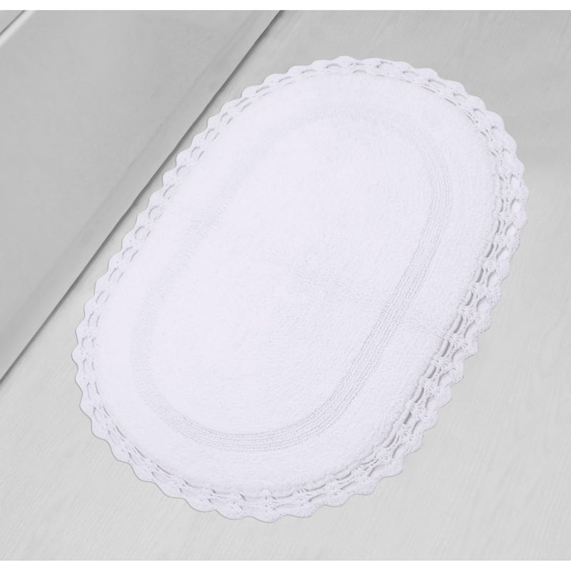Hampton Contour Rug, Cotton Soft, Water Absorbent, Non Slip U Shape Contour Rug Machine Washable 20"x20" Contour