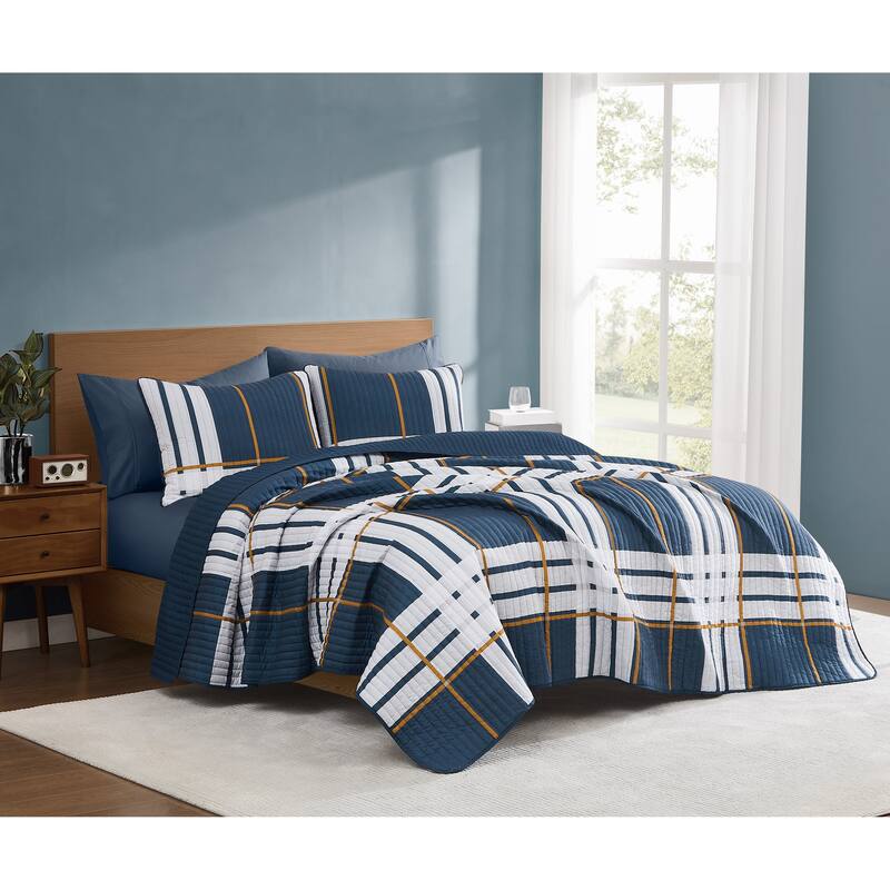 Truly Soft Henry Plaid 3 Piece Quilt Set