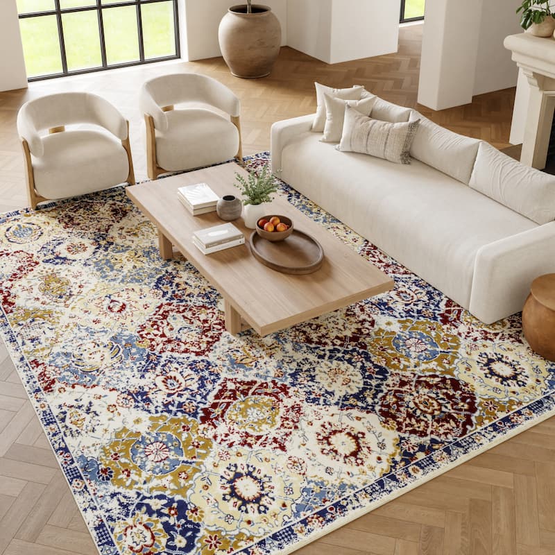 Nourison Grafix Vintage Boho Persian Border Area Rug