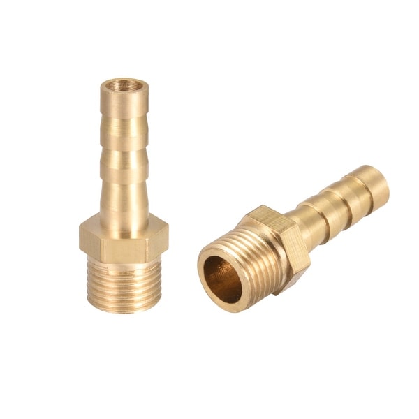 Brass Barb Hose Fitting Connector Adapter 6mm Barbed x 1/8" G Male Pipe 2pcs - 1/8" G x 6mm