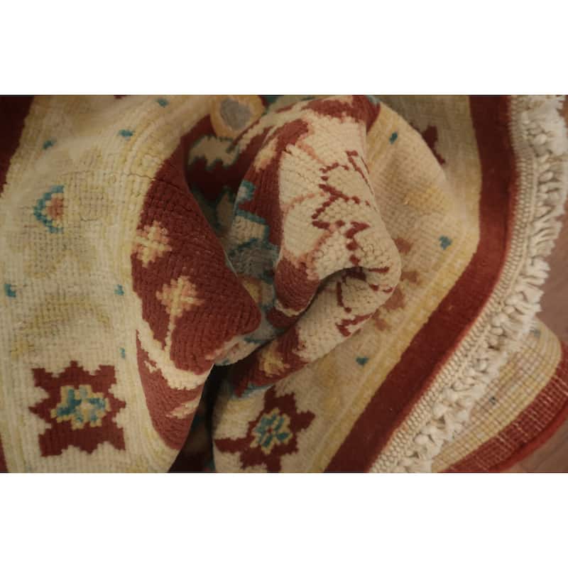 Hand Knotted Oriental 100% Wool Carpet Traditional All-Over Brown Ziegler Area Rug - 4' 0'' X 2' 0''