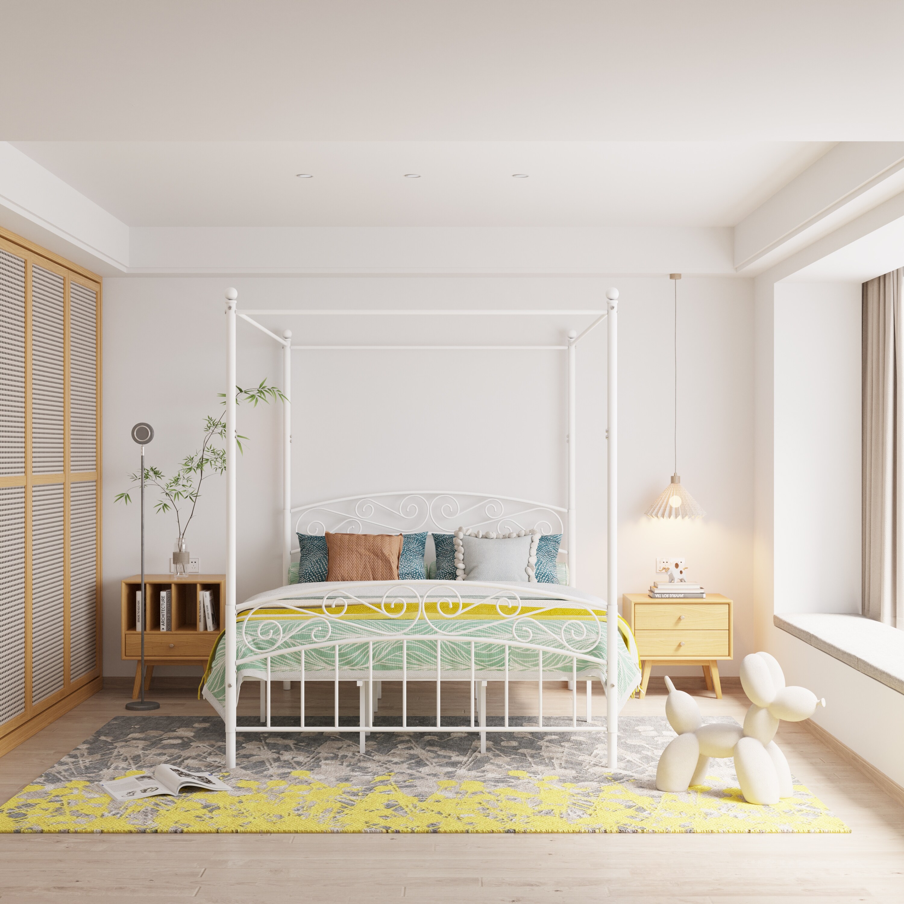 Brass top canopy bed