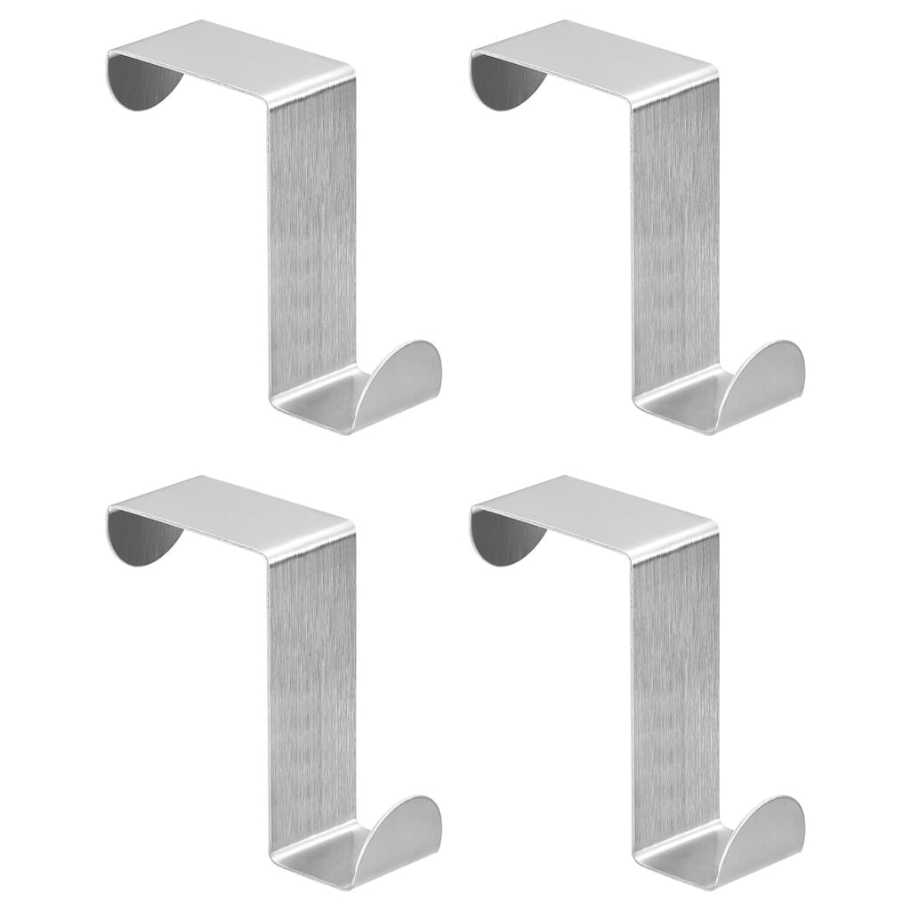 Over the Door Hooks, 4pcs - Stainless Steel S-Shaped Double Hooks